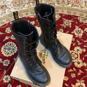 Luna Tall Doc Martens—14 Eye zip boot— SIZE 8 —Black
